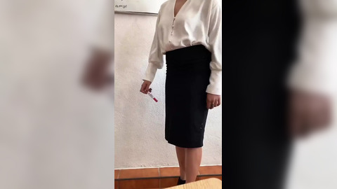 Teacher's request for class-room banging with eager student