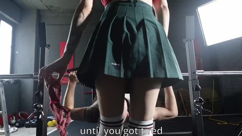 Nerdy Girl Dominates Personal Trainer With Her Pounding Skills