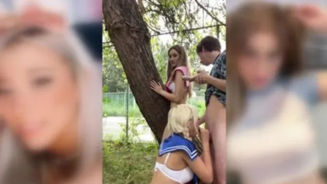 ′Teenage Whores Publicly Suck😜 and Fuck Each Other′