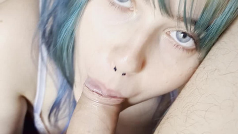 Stunning Blue-eyed Whore Sucking & Riding Rough Doggy Style