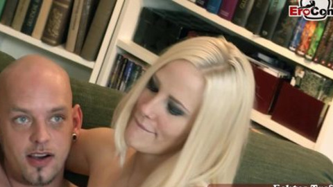 'Naive German Blonde Teen Flirted, Pickup & Wild Threesome On Street'