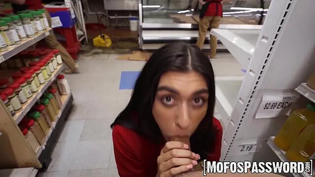 Hung teen's massive dick busts busty Aubry Babcock's tight pussy at work