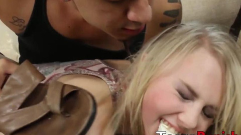 TEENS PUNISH - Deep and rough fucking session with blonde babe Lily Rader and jock Bruno Dickemz
