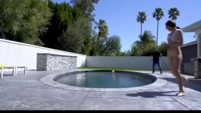 Skinny teen Maya Woulfe squirts on her rock neighbor Donnie