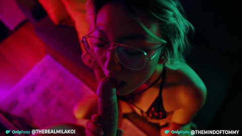 Cute goth teen sucks cock and gets creampied before going out - Mila Koi