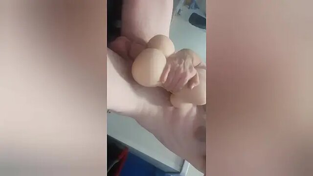 sexy muscular teen hammers his big-dicked sex doll