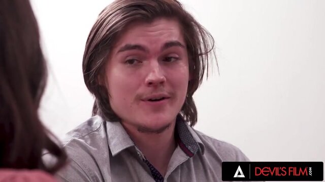 Stepdaughter and MILF Stepmom fuck teacher for grades