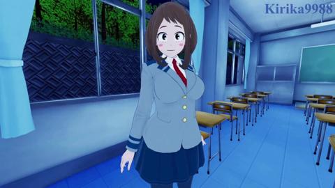 Dirty My Hero Academia classroom gangbang with Ochako Uraraka, night shift lust fest