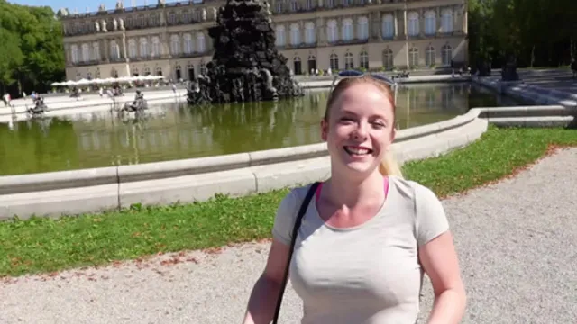 Public slut crowned queen at Herrenchiemsee Castle with a sperm fountain!