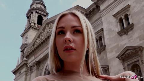 Angie Lynx gets nailed by German scout on street casting, raw and dirty
