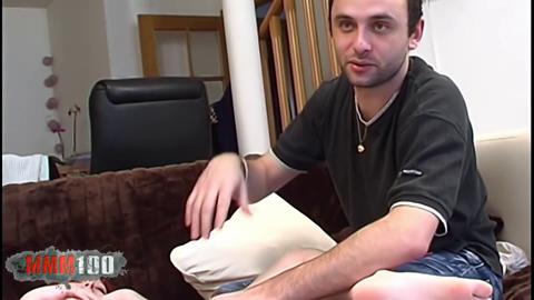 French cutie gets pounded bareback on the couch, newbie to anal👌 play