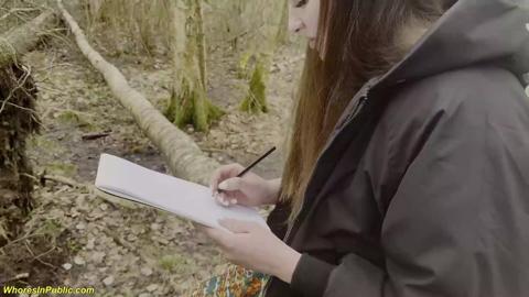 teen's nylon nightmare: ravaged in woods by undersized stud