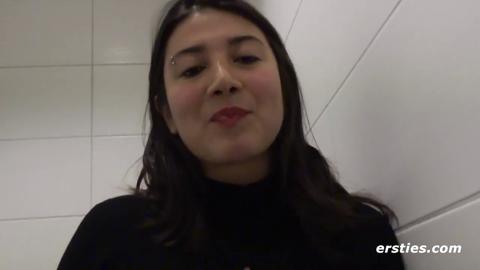 Vibrating eggs in locker and underground subway lesbian sex sessions