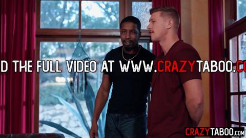 Kenna James gets pounded by two massive cocks, hers and his