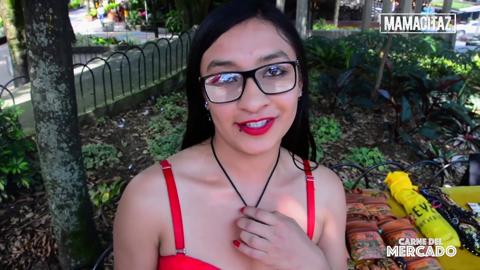 Dirty young Latina Eva Cuervo gets busted on her shades after nasty sex