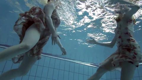 Slutty sirens swap spit under sea Anna Netrebko & Lada Poleshuk
